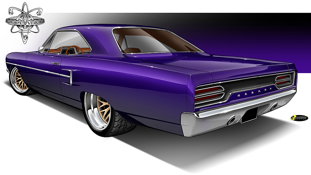 Rendition of Heidts and Pure Vision Designs custom 1970 Roadrunner