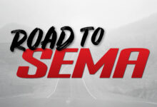 Road to SEMA logo with foggy road in background
