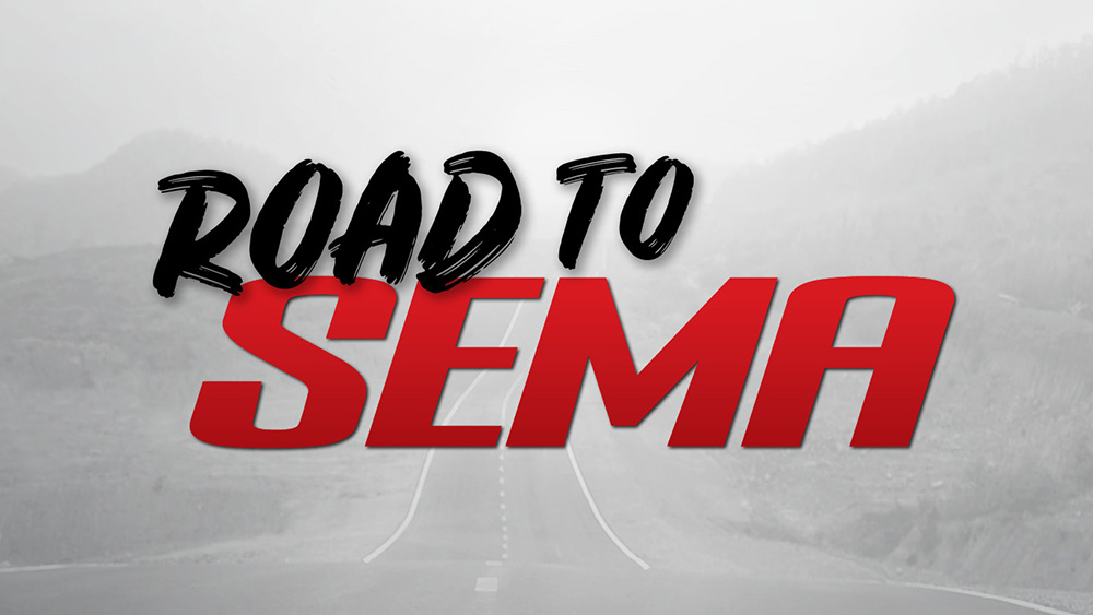 Road to SEMA logo with foggy road in background