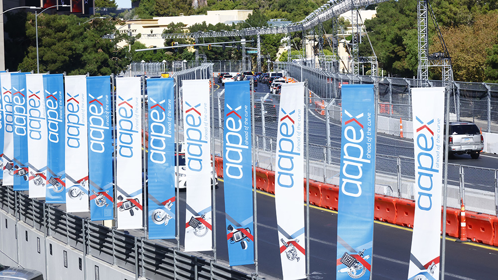 Row of AAPEX banners