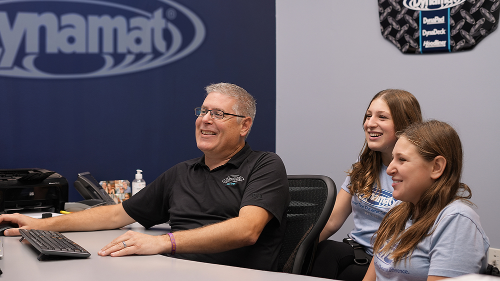 Scott Monnin and Daughters in Dynamat Office