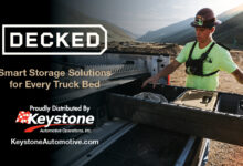 Person using DECKED smart storage solutions for truck beds.