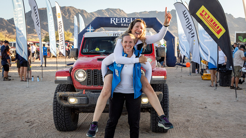 Veteran competitors Nena Barlow & Teralin Petereit in front of Jeep Gladiator Mojave