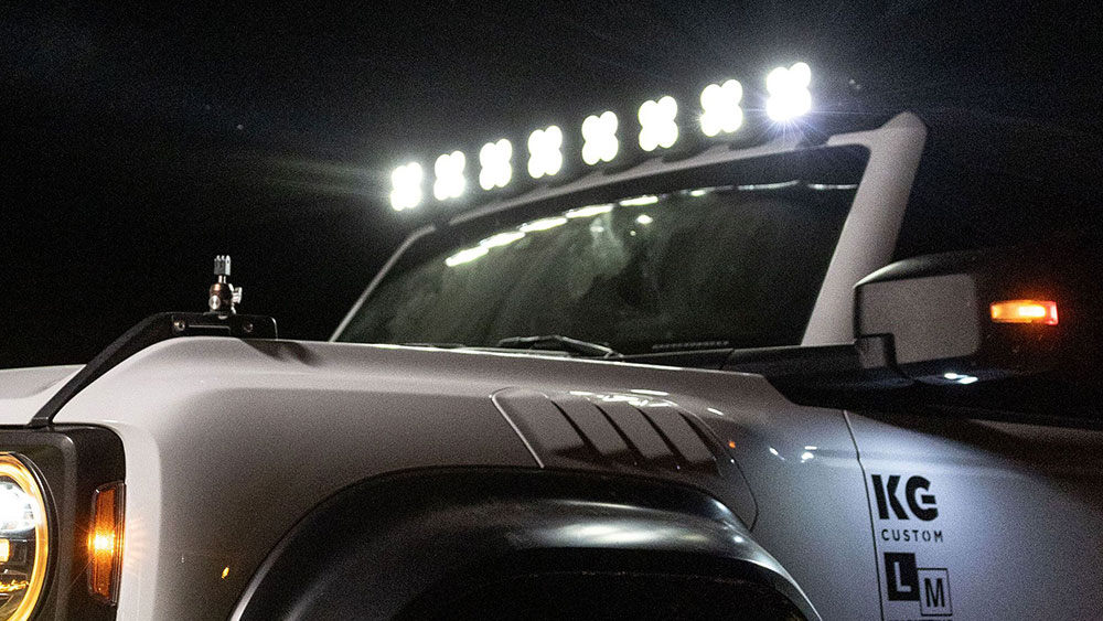 The XL Pro Linkable LED Off-Road Light Bar mounted on truck