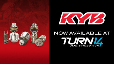 Turn 14 Distribution and KYB Powersports logos