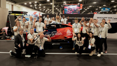 Avery Dennison - SEMA Make-a-Wish Nevada Team Celebrates Wishes Granted in front of the MAW Nevada wrapped Lamborghini