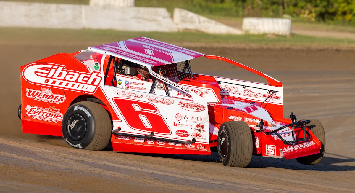 circle track eibach branded red dirt racer