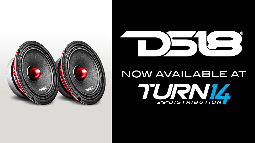 Turn 14 Distribution and DS18 logos and speakers