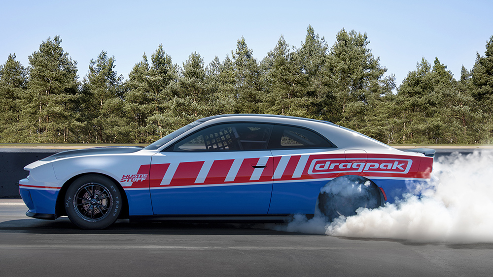 Dodge Charger Hustle Stuff Drag Pak smoking tires