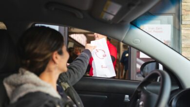 kelley blue book car at drive-thru window