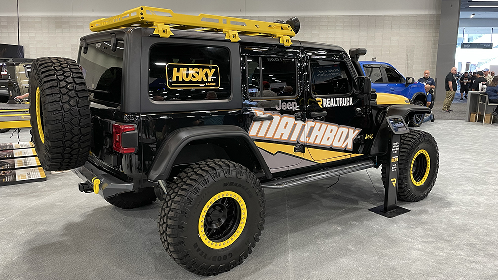 Matchbox and RealTruck Jeep Wrangler at SEMA Show from rear