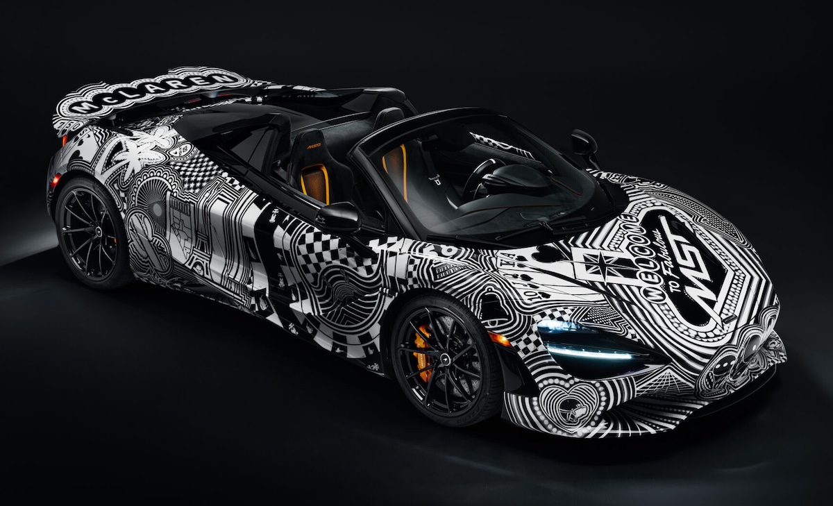 mclaren project viva car with vegas graphics front right corner