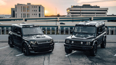 New Defender L663 & the INEOS Grenadier parked on roof of parking garage
