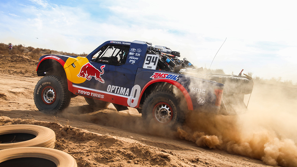 OPTIMA Batteries Trophy Truck kicking up dust