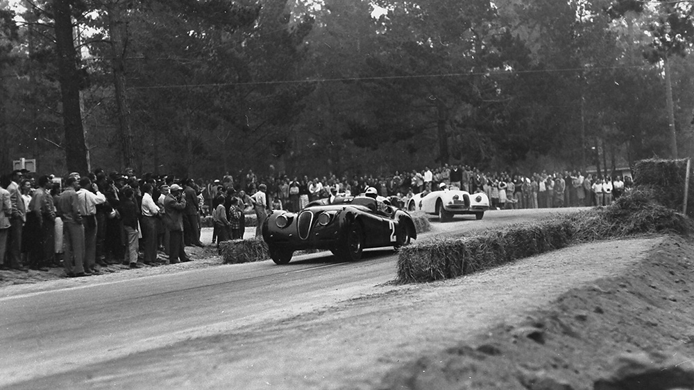 Phil Hill races to a win in the first Pebble Beach Cup