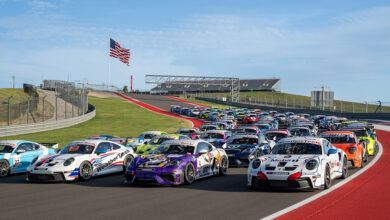 Porsche Sprint Challenge North America, USA West, Endurance Challenge. Circuit of the Americas, Austin Texas. 2025. Photo by Kyle Schwab.
