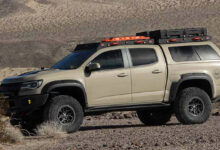 Ruff Bed Rax system on truck in desert