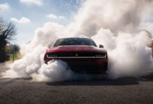 Stellantis Dodge Charger smoking tires