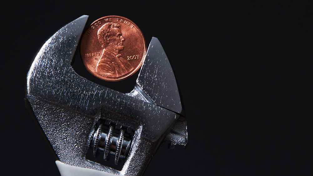 Wrench holding a penny