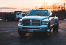dodge ram at construction site