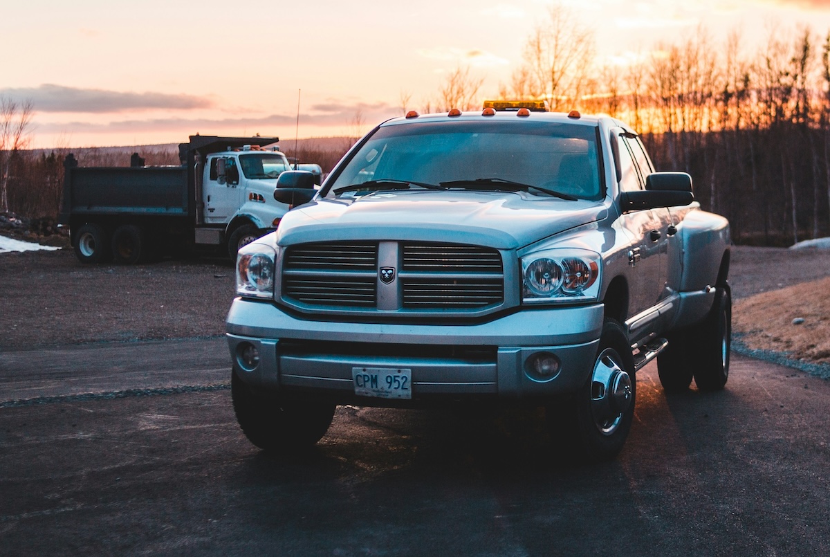 dodge ram at construction site