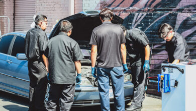 Acceler8 Automotive Education Program working on car