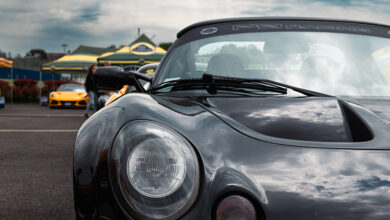 Classic sports lotus car at racing event