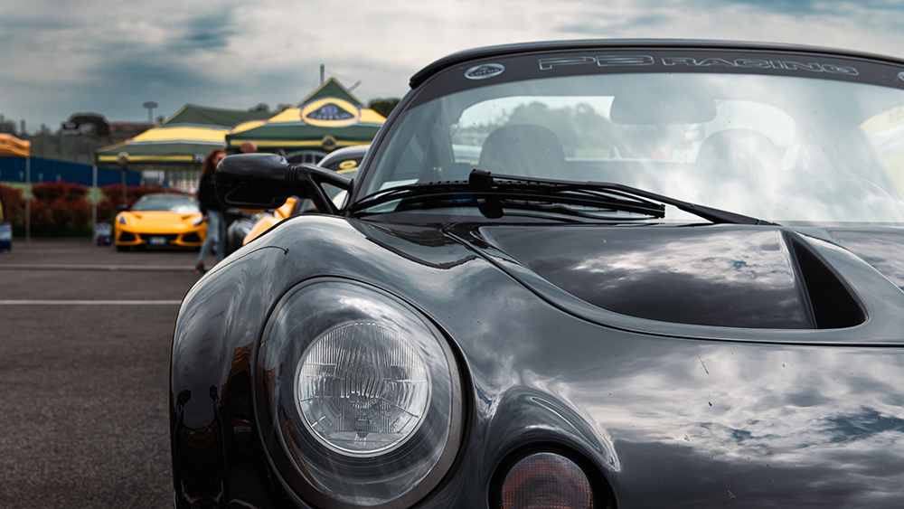 Classic sports lotus car at racing event