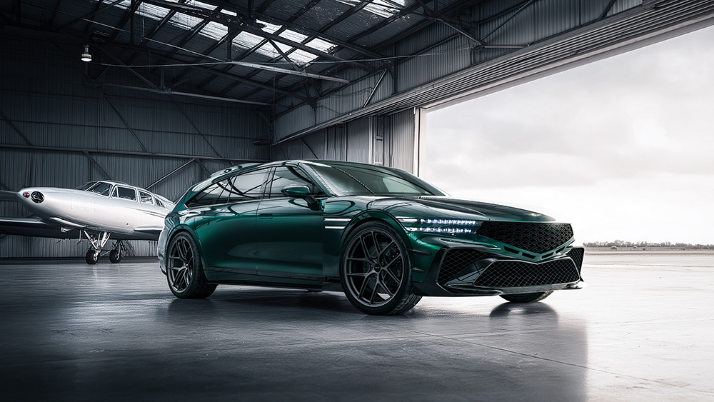 Genesis G90 Wingback Concept in airport hangar