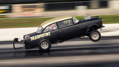 Mike Finnegan Wheelie on dragstrip