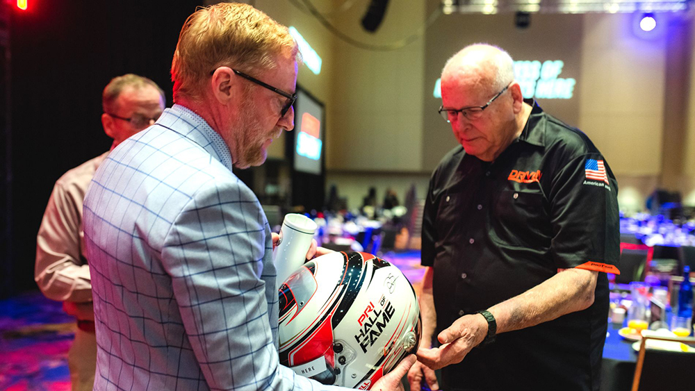 PRI President Michael Good, left, with Paul Scooter Brothers