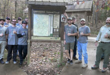 Teamwork YDCA volunteers on Tread Lightly! Uwharrie Forest project