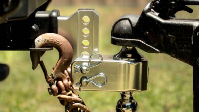 towing bulletproof hitch connection closeup