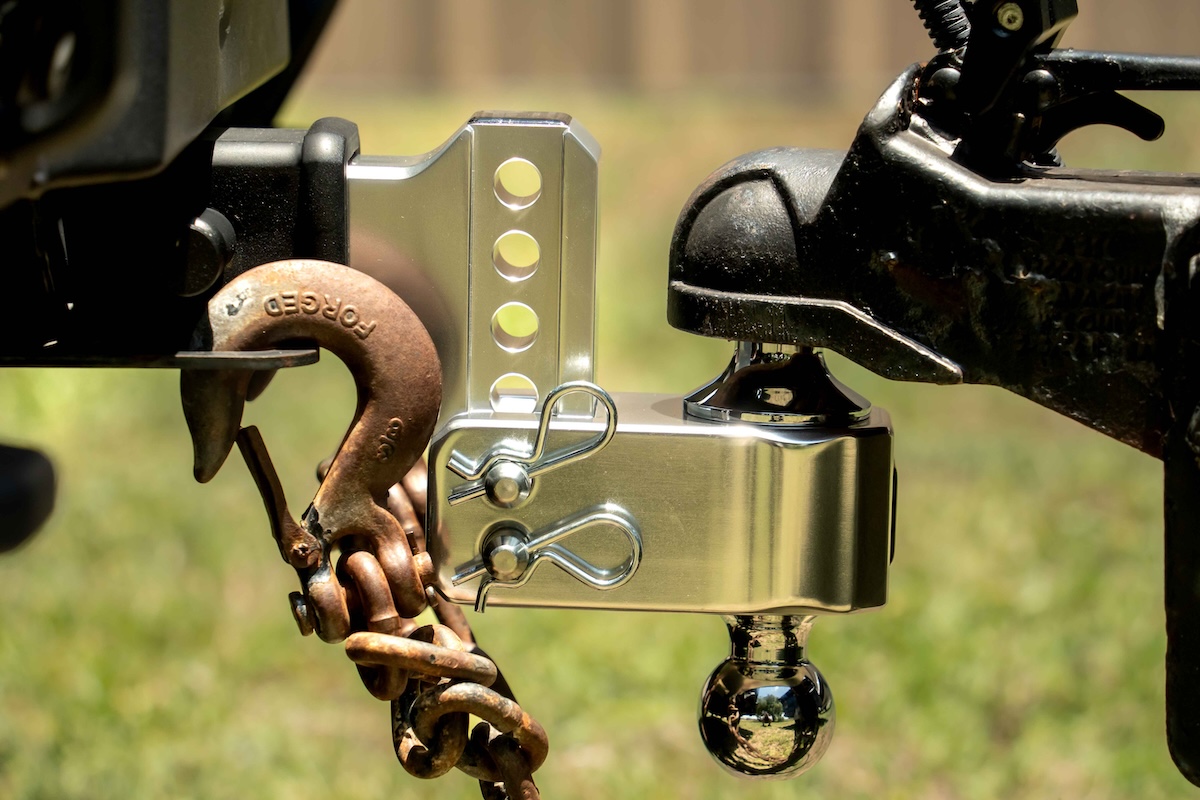 towing bulletproof hitch connection closeup