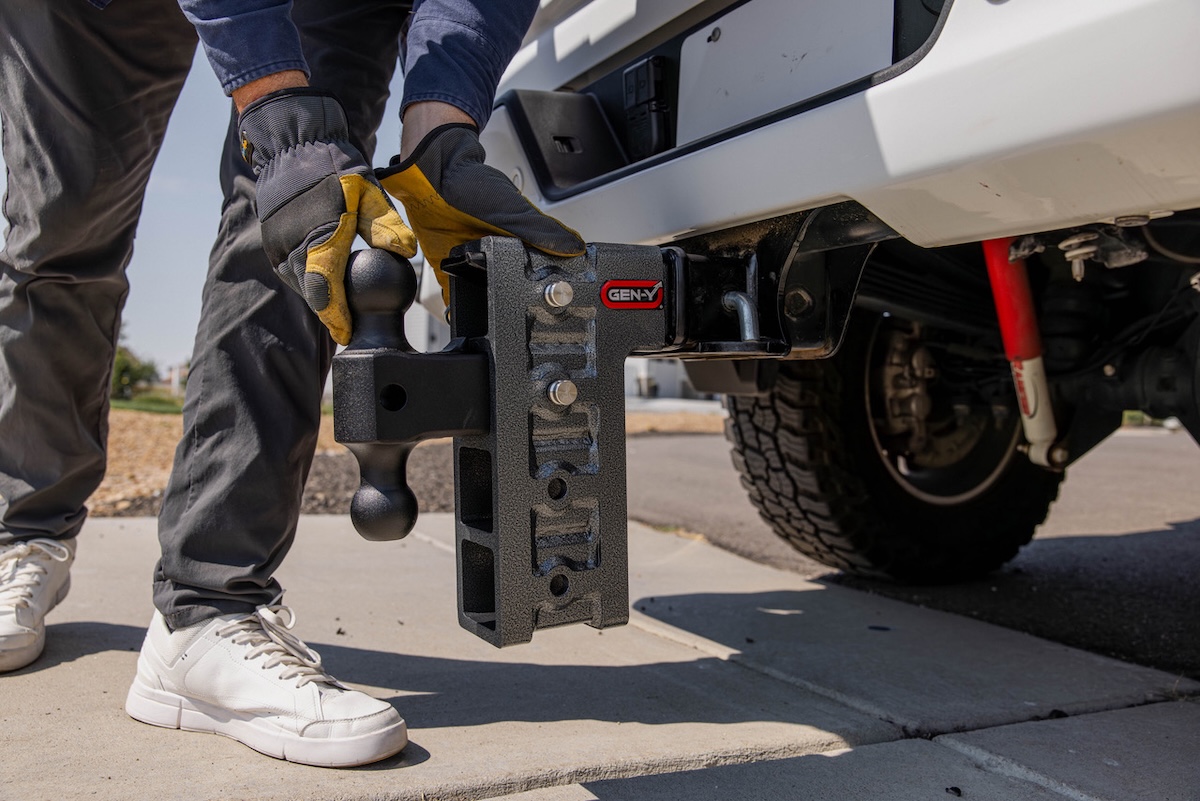 towing gen y adjustable hitch ball installed