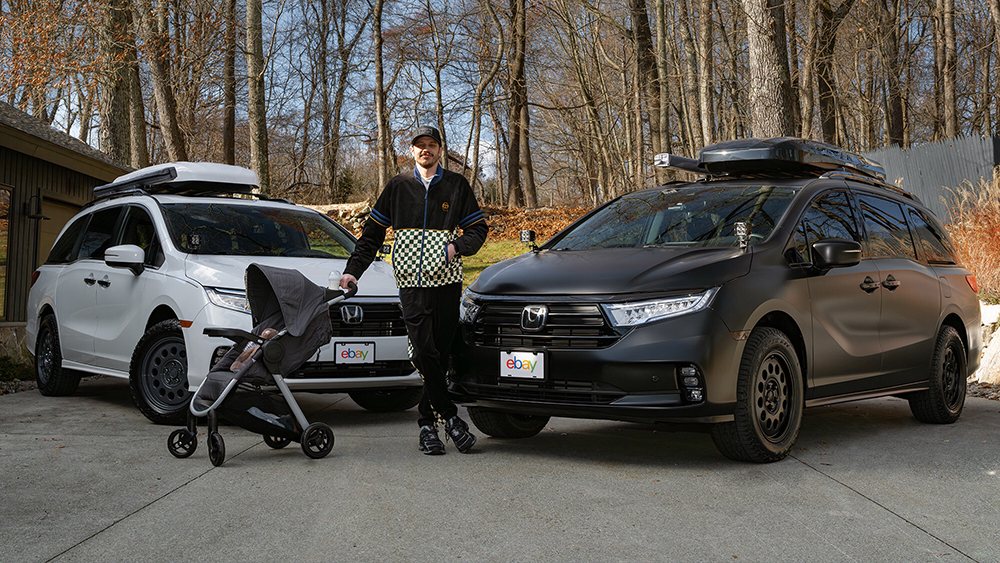 eBay Built to Spec Pete Davidson with two custom minivans