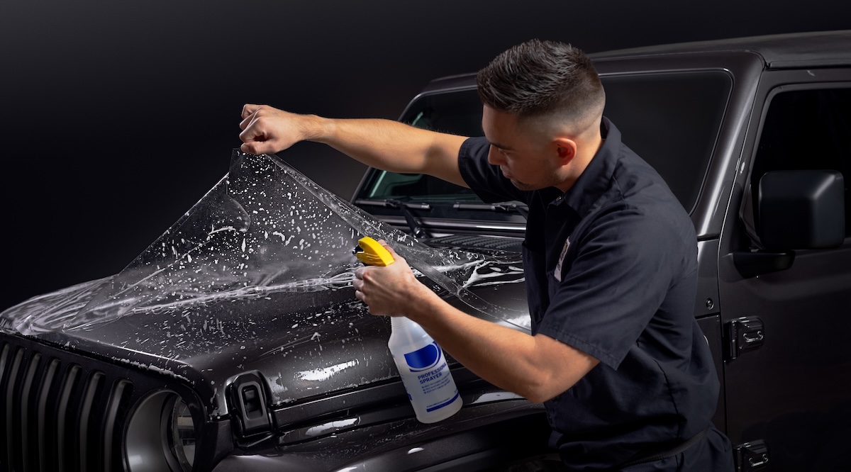 ppf 3m wet install black jeep hood