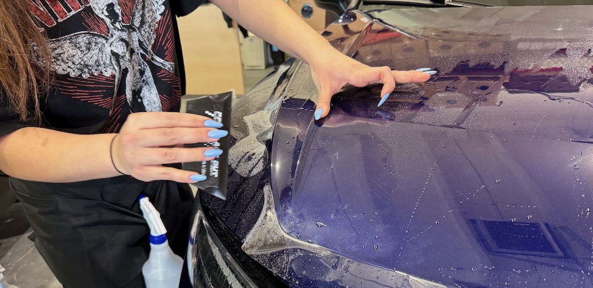 ppf premium tech hood install closeup