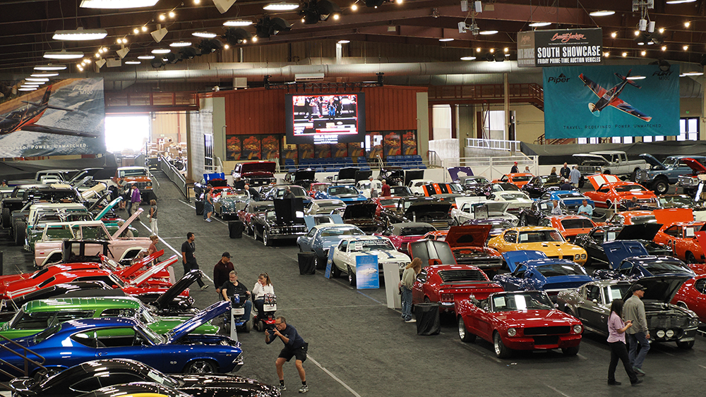 Group of cars at the Barrett-Jackson Scottsdale Auction