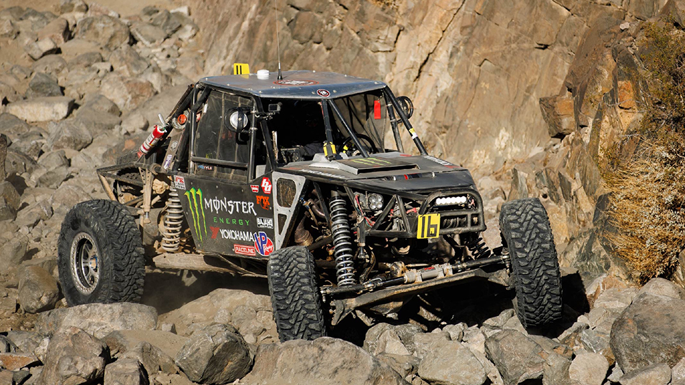 Vehicle climbing rocks