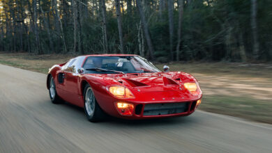 1967 Ford GT40 Mk I driving on road