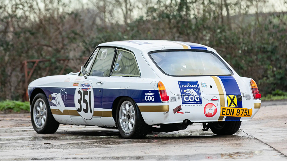 1972 MG B GT Race Car from rear