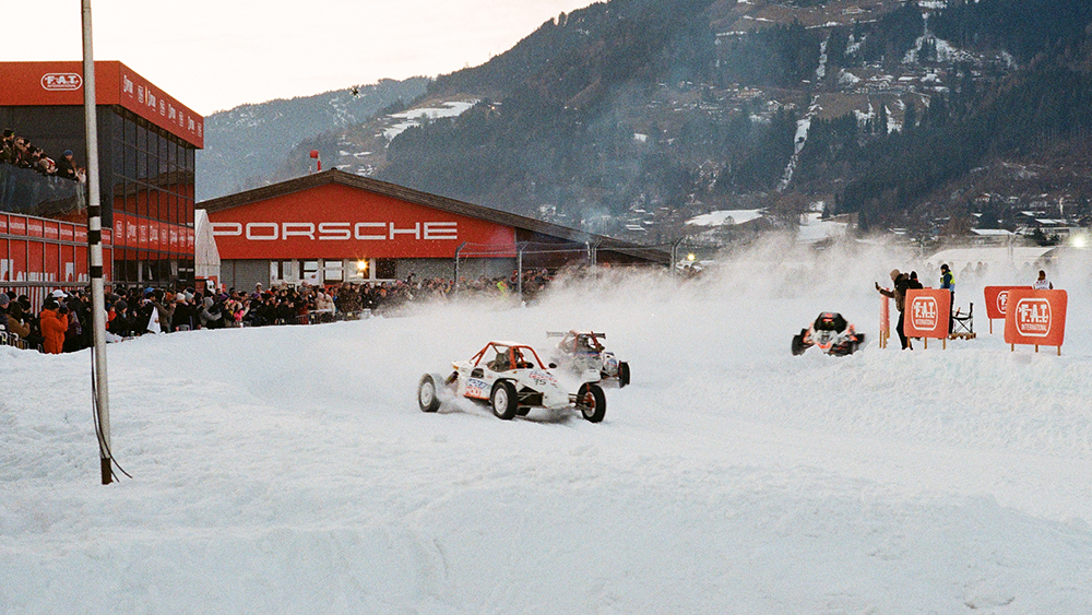 Go-Karts racing on ice at FAT Ice race