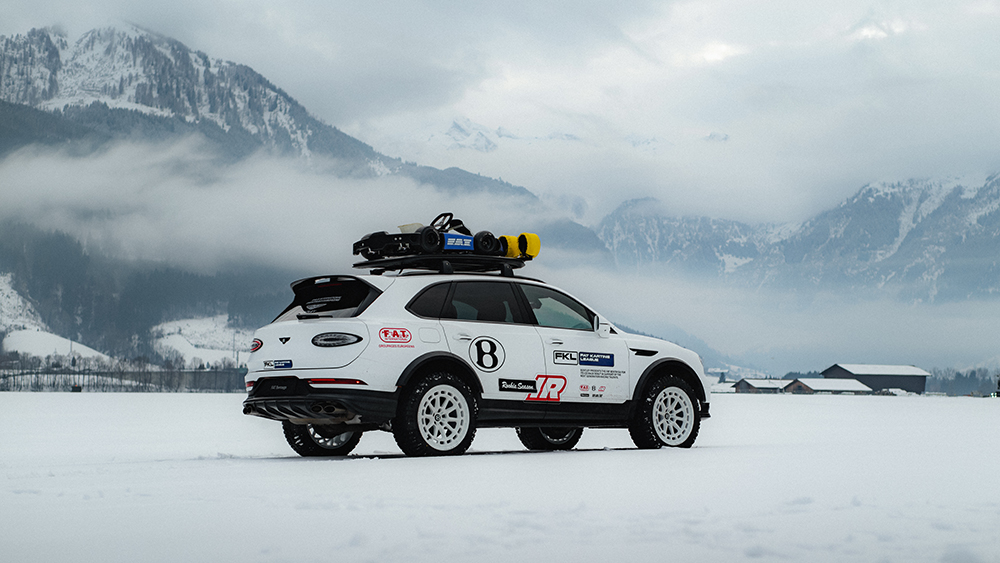 Bentayga X Concept rear angle shot at FAT Ice Race