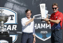 Doug Boles, President, INDYCAR-left-David Salters President HRC US-right