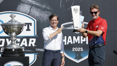 Doug Boles, President, INDYCAR-left-David Salters President HRC US-right