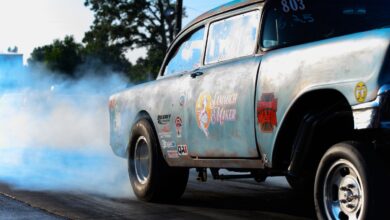 drag racing maradyne gasser side vehicle image burnout closeup