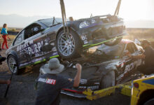 Formula DRIFT cars loaded onto trailer