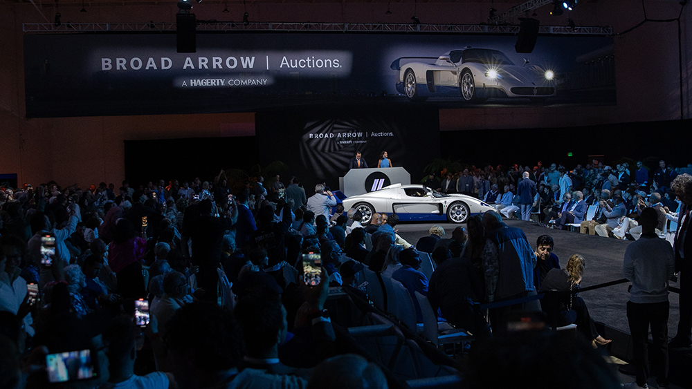 The top-selling Maserati MC12 Stradale at Broad Arrow's 2025 Monterey Auction. (Photo by Andrew Miterko courtesy of Broad Arrow Auctions)