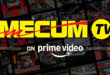 Mecum TV and Prime Video logos